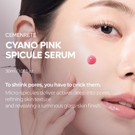 Dr.Melaxin Cemenrete Cyano Pink Spicule Serum with Calcium, korean skin care pore tightening refines spicule microneedling serum 1.01 fl. oz.