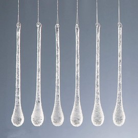 Christmas Tree Decoration 6 Pack Frosted Drops