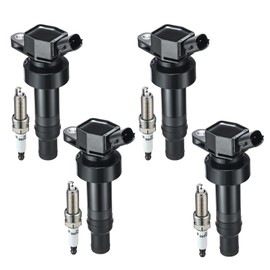 BDFHYK Ignition Coil Pack UF652 and Iridium Spark Plug 93815 Compatible with Hyundai Accent 2012-2020 Hyundai Veloster 2013 Kia Soul Kia Rio Kia Coil Pack Coil for Hyundai 1.6L L4 5C1860 Set of 4
