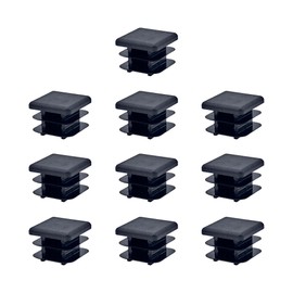 Outwater Plastic 7/8" Square Insert End Caps for Tubing, Finishing Plug for Square Tubing Chair Glide, Floor Protector, Fits Multi Gauge Tubing, USA Made, 10 Pack