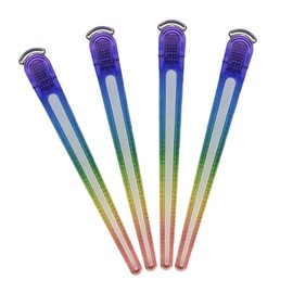 ULTECHNOVO 4 Pcs Rainbow Hair Clip Nail Sponges Polishing Buffing Block Nail Buffers Nail Files and Buffers Nail Polisher Rainbow Alligator Hair Clips for Women Snap All Aluminum Colorful