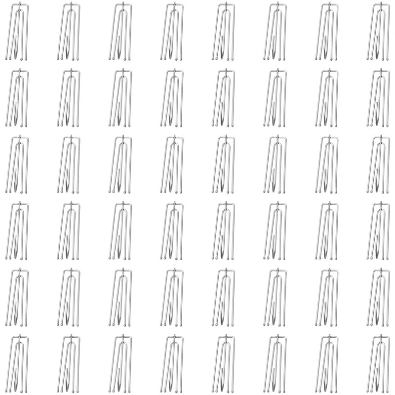 48 PCS Metal Curtain Hooks,Pinch Pleat Curtain Hook (Silver)