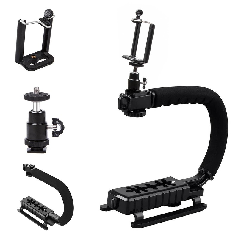 HWAMART Camera Smartphone Stabilizer, Video Action Stabilizing Handle, Handheld Stabilizer