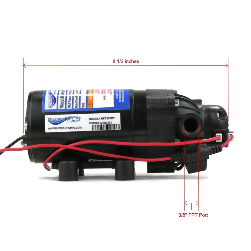 Everflo 12 Volt 2.2 GPM 70 PSI Diaphragm Pump