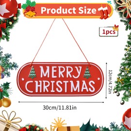 Christmas Wooden "MERRY CHRISTMAS“ Pendant,Wooden “Merry Christmas” Plaque Sign,Hanging Wooden Wall Signs Decorative for Outdoor Indoor Wall and Christmas Tree Ornaments Christmas Party Supplie
