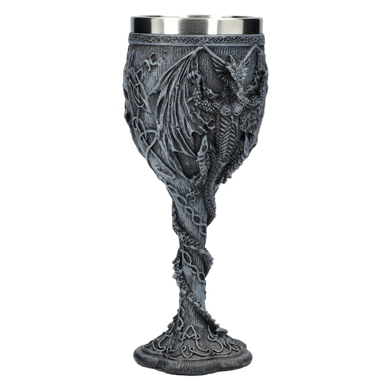 Gothic Goblet with Black Dragon - 19.5cm - Mystical Decoration