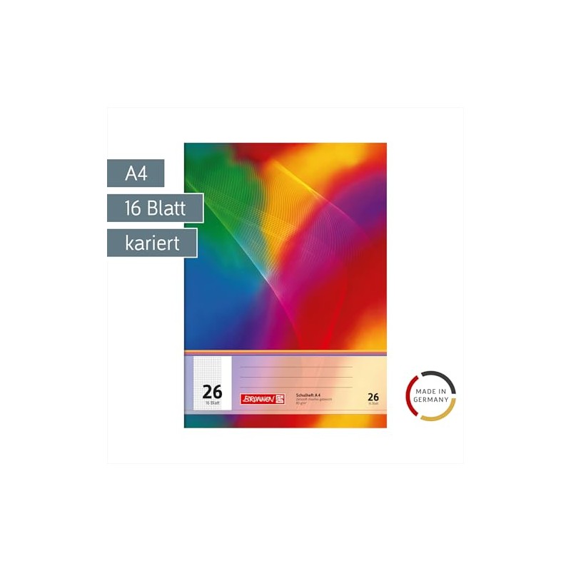 Brunnen A4 exercise book (16 sheets, 5 mm square ruled