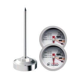 Steak Button Thermometer, Poultry Meat Thermometer, Instant Read Food Stainless Steel Dial Thermometers, Grill Mates Barbecue BBQ Tools, Grilling and Baking Steak Thermometers, (Contemporary 2P)