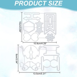 INFUNLY 13pcs Metal Bookmark Cutting Dies Tab Die Cut Banner Cutting Die Carbon Steel Embossing Template for DIY Card Scrapbooking Paper Album Decor