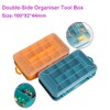 Small Parts Storage Case, 13 Compartments Double Side Tool Organizer,