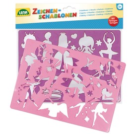 SIMM Spielwaren Lena 65766 2 Drawing Templates Fairies and Princesses, approx. 26 x 19 cm
