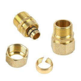 Tulov Pack of 2 16 Screw Fittings, Transition with 1/2 Inch Male Thread, Compression Fitting for Multilayer Composite Pipe DVGW and Aluminium Composite Pipe