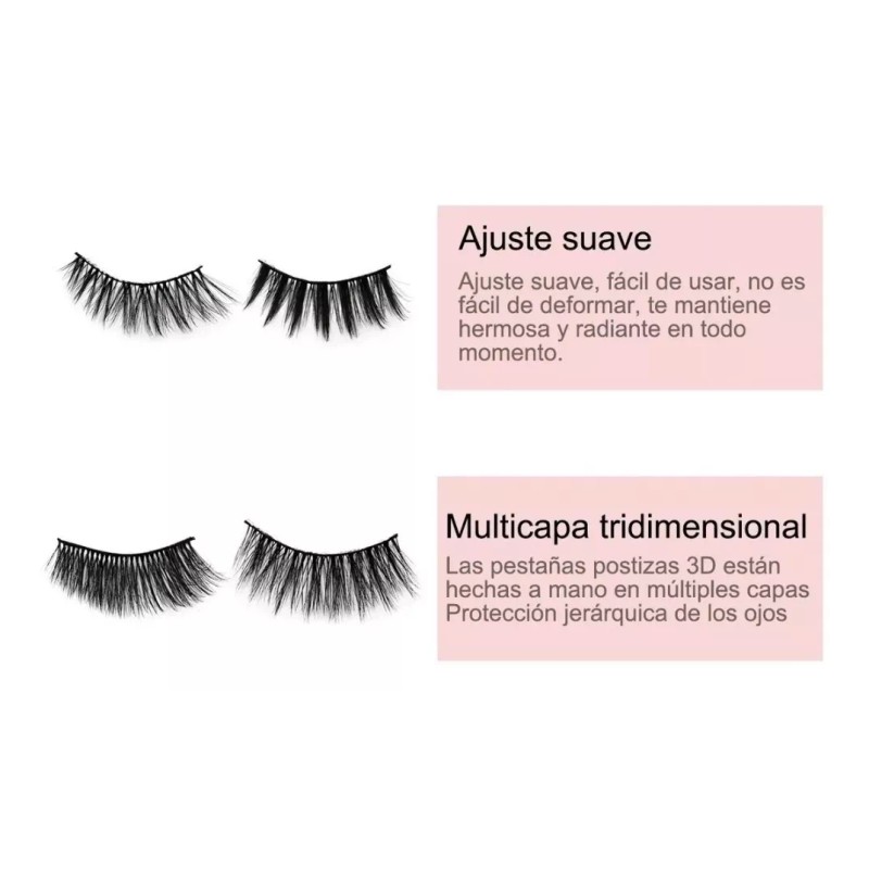 Favorbeauty 6 Pares Pestañas Mink Hair 3d Eyelash Maxima Calidad