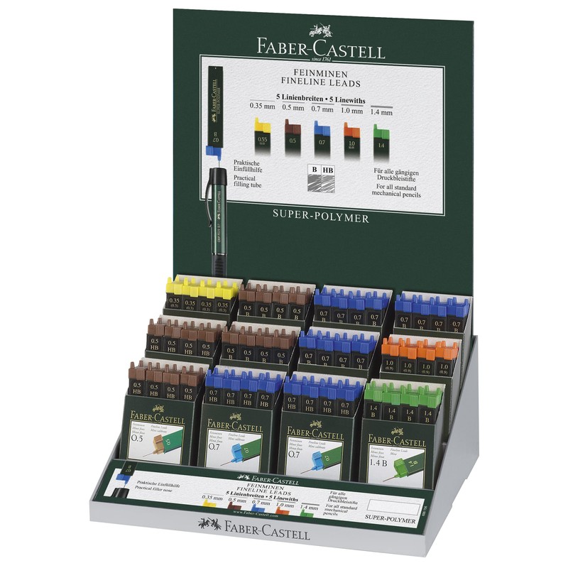 Faber Blister Pack of 12 Leads, 0.7 mm, Black 2B