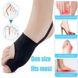 JOOTUEPO Hallux Valgus Bandage Correction Splint Bandage Corrector Gel Bunion Corrector for Hammer Toes and Crockers for Day and Night Use (L) 1 Pair