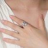 ZLILIJAN Just Breathe Spoon Ring 925 Sterling Silver Spoon Moonstone