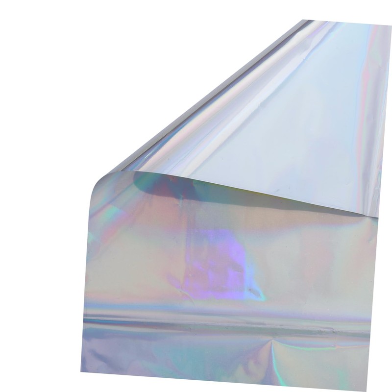 jojofuny 4pcs Holographic Foil Tablecloths Iridescent Plastic Rectangle Covers for