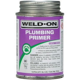 Weld-On 14028 Plumbing PVC/CPVC Primer - Fast Acting and Low VOC, Purple, 1/4 Pint (4 fl oz)