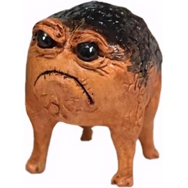 RIBJSHE Weird Queer Grumpy Frog Statue Ugly Angry Toad Statue Outdoor Garden Plant Decorations for Pots Novelty Home Office Desktop Decor Sculpture Unique Wierd Gift