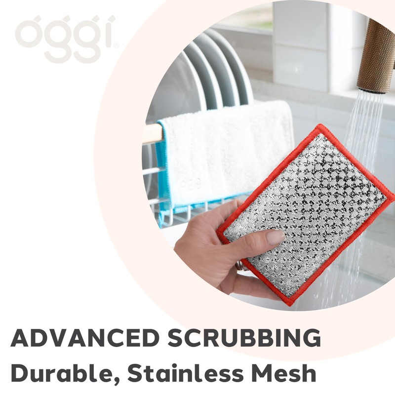 OGGI Bambou Odor-Free Scrubbing Sponges - Natural Scrub Sponges for
