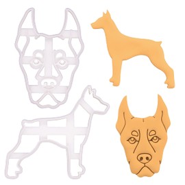 Set of 2 Doberman Pinscher Cookie Cutters, 2 Pieces - Bakerlogy