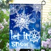 Anley Double Sided Premium Garden Flag, Winter Snowflake Let It
