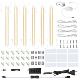 LABOREDUCER LED Under-Unit Light Kitchen Dimmable 6 x 24 V 30 cm Cabinet Lighting Plug Strip Kitchen Light Strip Under-Unit Light Strip Shelf Lighting for Kitchen, Cupboard, Display Cabinet 2700 K