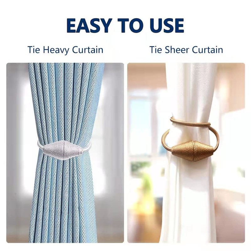 XDerlin Strong Magnetic Curtain Tiebacks with Upgrade Larger Magnet,2Pack Upgrade
