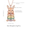 Aurora Tears Bunny Rabbit Easter Egg Necklace 925 Sterling Silver