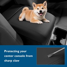 BIBLOZ Center Console Cover for Toyota 4runner 2025 Accessories ABS Plastic Car Console Armrest Covers Black Leather Car Arm Rest Box Protective Cover Interior Trim