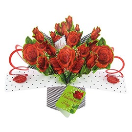 With Love On Valentine's Day Pop-Up Roses Greeting Card 3D Pop Up Cards