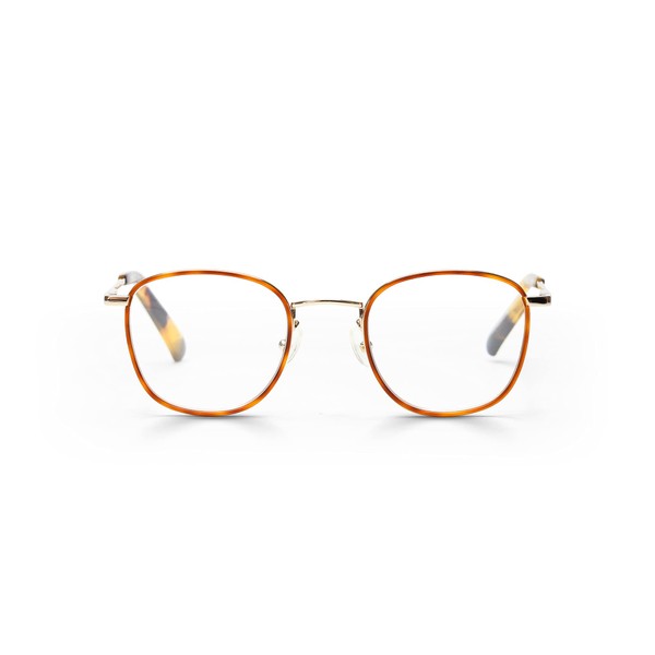 eyebobs Inside Premium Unisex Reading Glasses, Orange Tortoise & Gold Front with Gold Temples, 1.50 Magnification