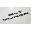 GMC 2PCS Matte Black Rear Yukon SLT Letters Emblem Fit