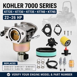 Carburetor Maintenance Kit with Air Filter for KT725 KT730 KT735 KT740 KT745 7000 Series Engines