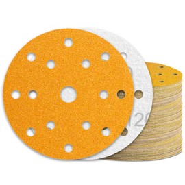 KONGMING 60 Pcs 150mm Sanding Discs 120 Grit Hook and Loop 15 Hole for Random Orbital Sander