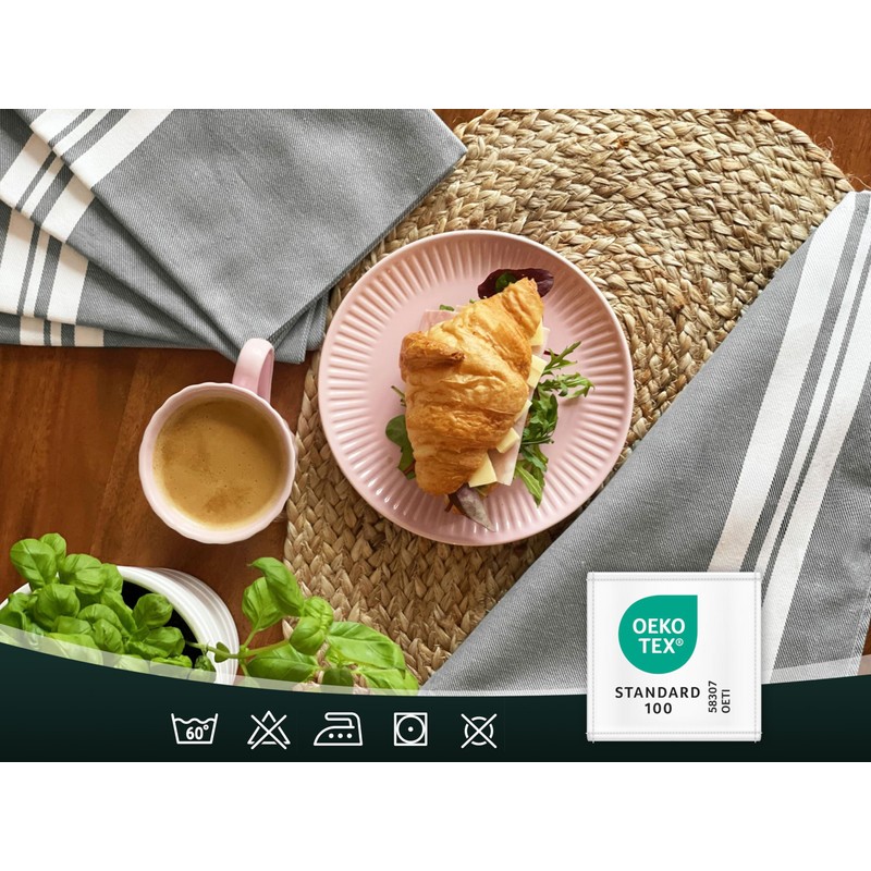 ZOLLNER Set of 5 Cotton Tea Towels in 50 x