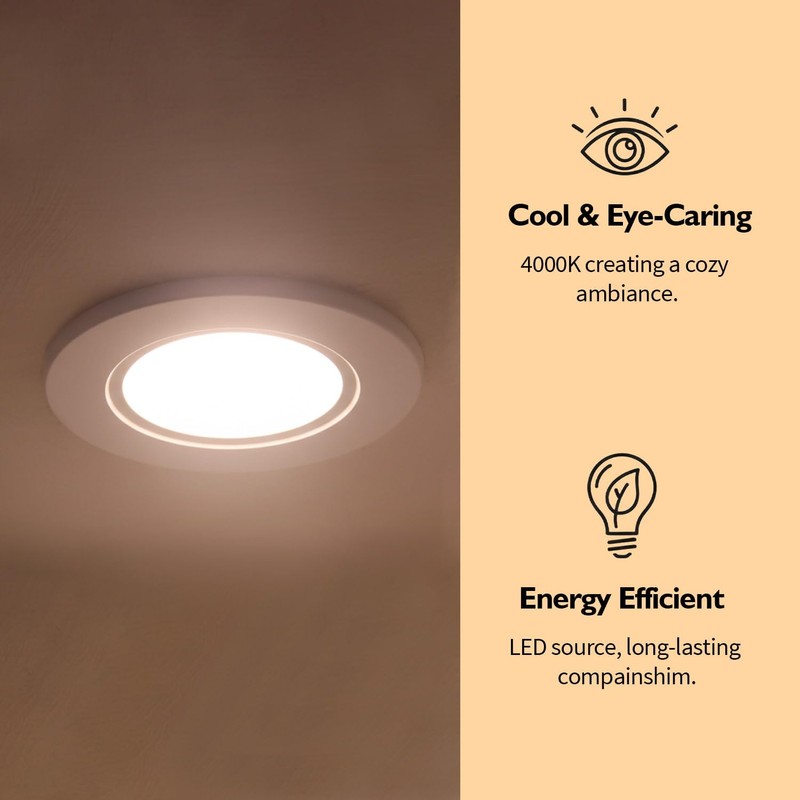 Jolux 5/6 Inch Adjustable Height LED Can Lights Retrofit Recessed