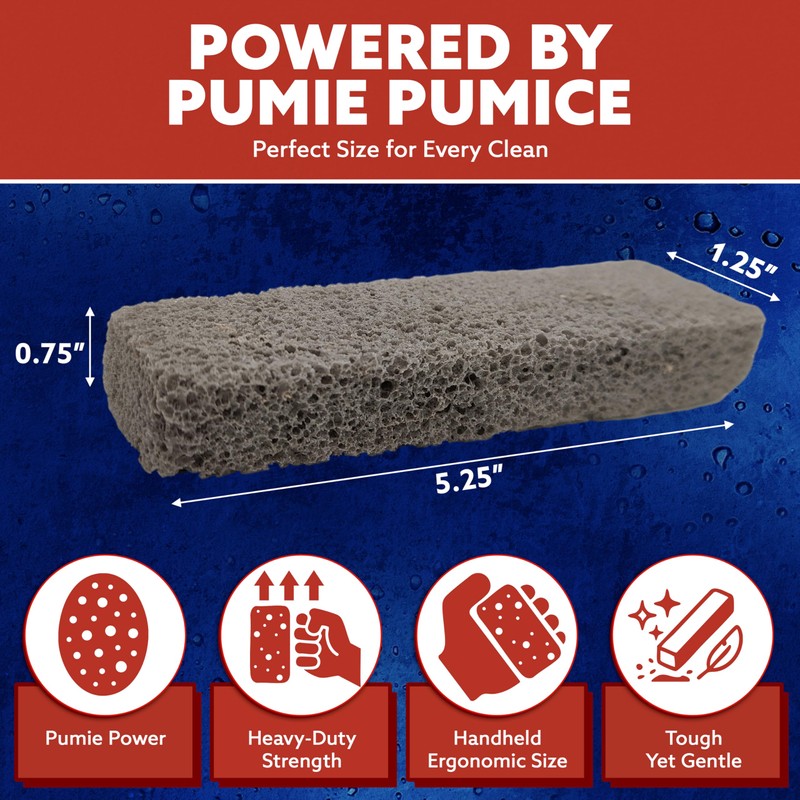 PUMIE Scouring Stick, Heavy Duty Extra Strong Pumice Cleaning Bar,
