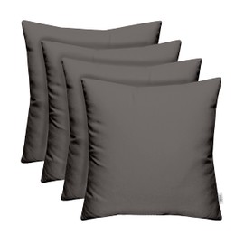 RSH DECOR: Sunbrella Square Throw Pillows Set of 4 | 24" x 24" | Water and Fade-Resistant Performance Fabric | Outdoor Pillow Covers with Down-Alternative Inserts | Canvas Charcoal