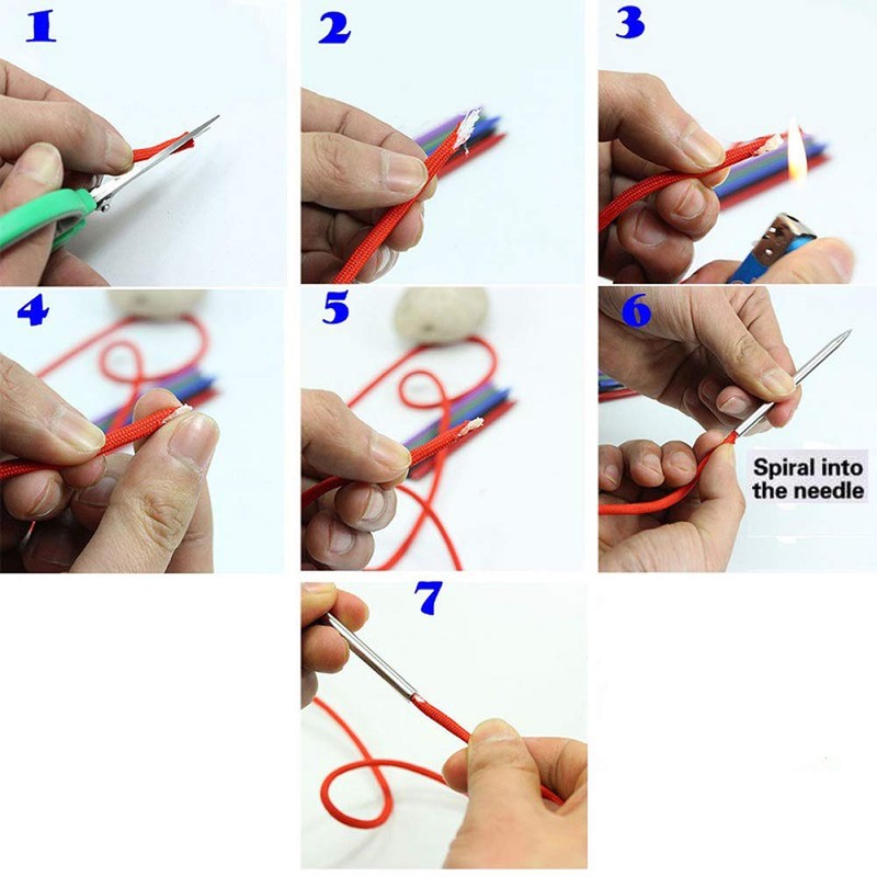 5Pcs Stainless Steel 550 Paracord Fids Lacing Stitching Weaving Needles