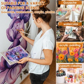 TIMESETL Set of 15 Watercolour Pencils with White Nylon Bristles,15 Pens + 1 Spatula + 2 Sponges, Professional Paint Brushes