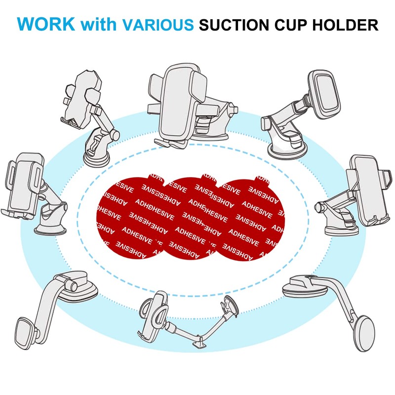 Dashboard Pad Mounting Disk Sticky Adhesive Replacement Kit, PKYAA 3pcs