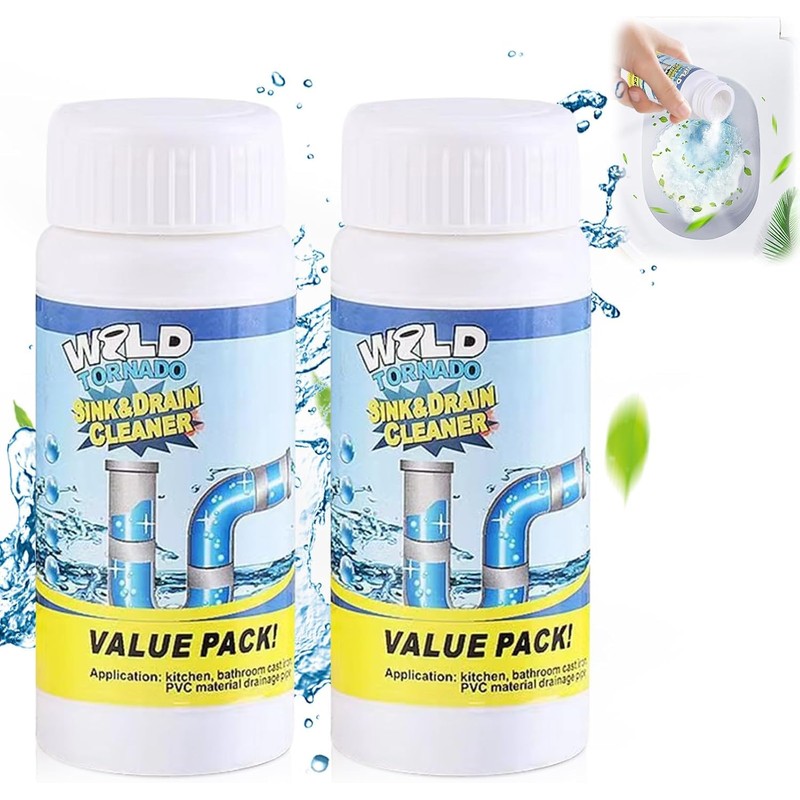 Wild Tornado Pipe Dredge,Powerful Sink Cleaner Powder Fast Foaming for