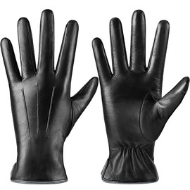 alqqas Winter Fashion Leather Gloves for Women, Warm Cashmere Lining Touchscreen Texting Driving Dress Gloves