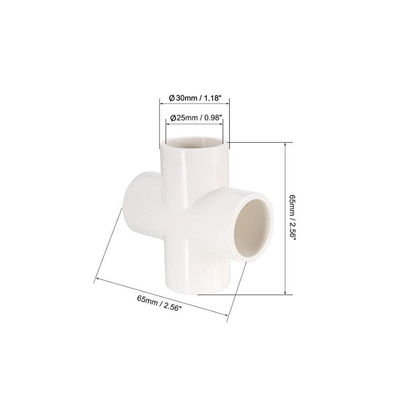 sourcing map PVC Pipe Fitting 4 Way Cross Schedule 40