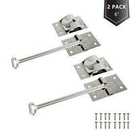 Rv Door Latch Trailer Door Latch 304 Stainless Steel Camper Door Latch Trailer Door Holder Rv Door Holder Rv Screen Door Latch 6 Inch Metal T-Style Door Holder For Cargo Trailer, Truck,(2 Pack)
