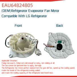 EAU64824805 Refrigerator Evaporator Fan Motor (OEM) for LG Refrigerator. DC12V 1A Refrigerator Motor Freezer Fan Z40E12MS1A0-57K06A Refrigerator Cooling Fan Motor