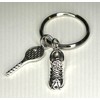 Woodstar Tennis Squash Ball Racket Lightweight Compact Keychain, metallic