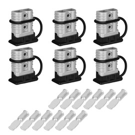 Uddick 175A Battery Quick Connector with Dust Cover,Battery Quick Disconnect Wire Harness Plug Kit for Car Forklift Motor Winch Trailer（6PC 1/0AWG 6Covers