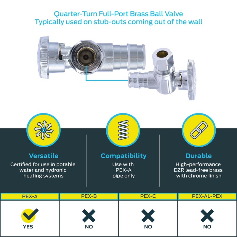SharkBite 1/2 Inch (3/8 Inch OD) Expansion Angle Stop Valve